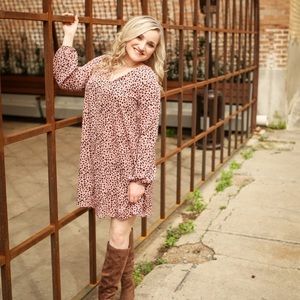 Shein pink and brown dress